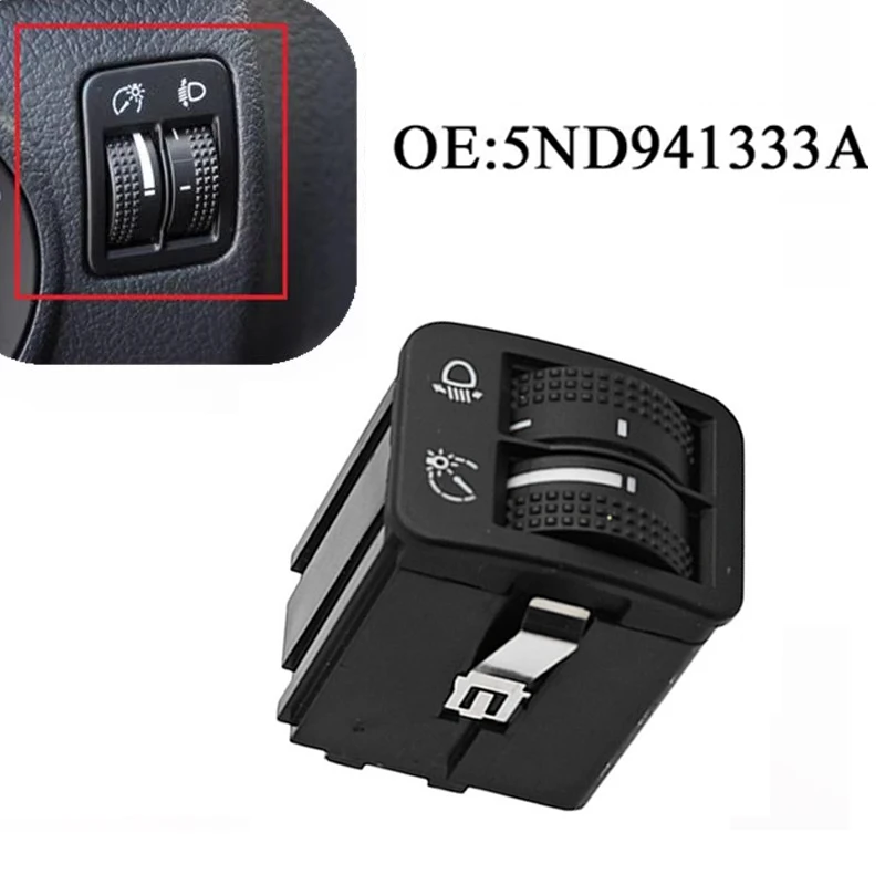 

For VW Tiguan 2010-2015 Car Headlight Adjustment Switch Headlamp Leveling Button Dimmer Button 5ND941333A