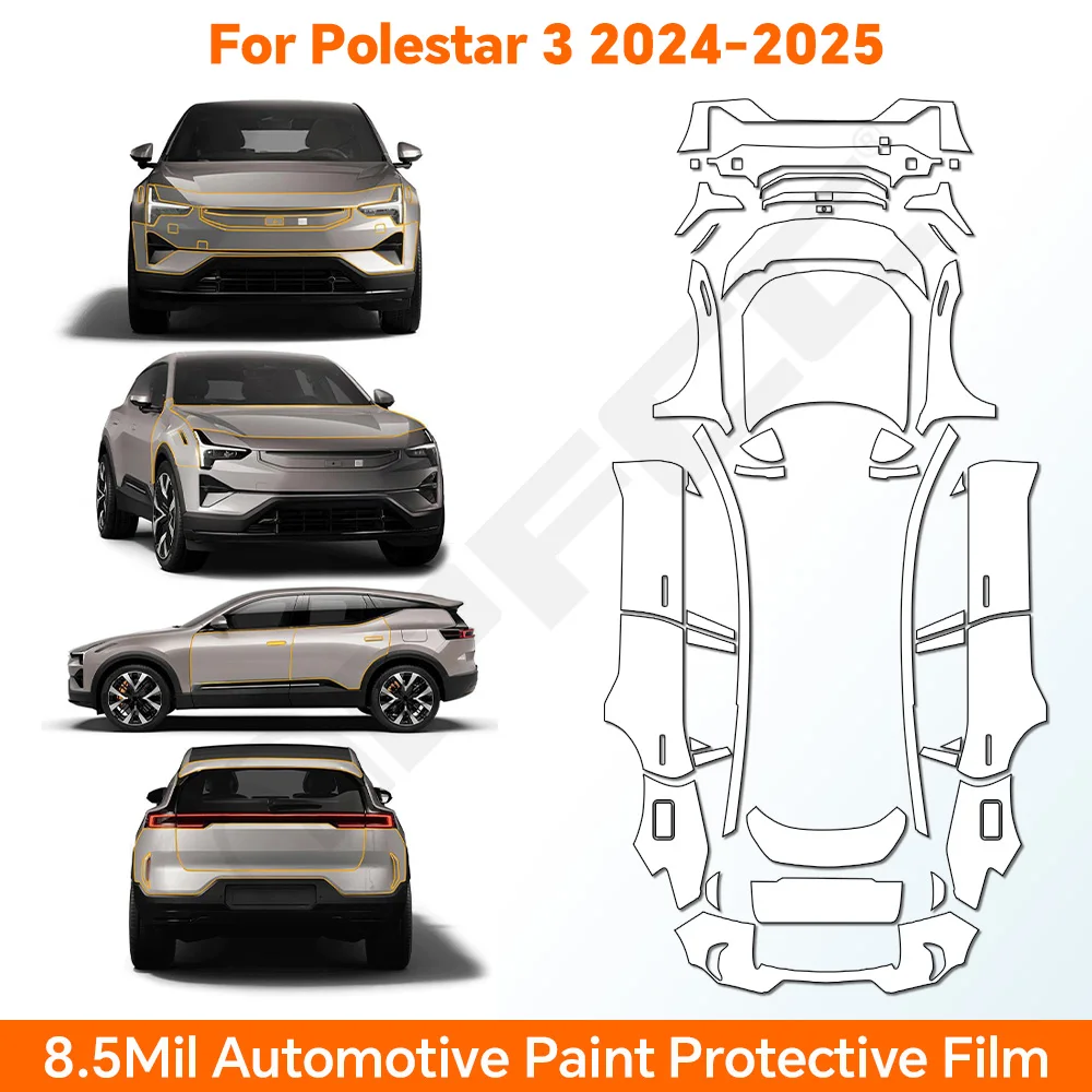 

Premium TPU PPF for Polestar 2 3 4 High-Gloss Smoke Black Pre-Cut Headlight Cover Anti-Scratch Protective Vinyl Wrap Kit