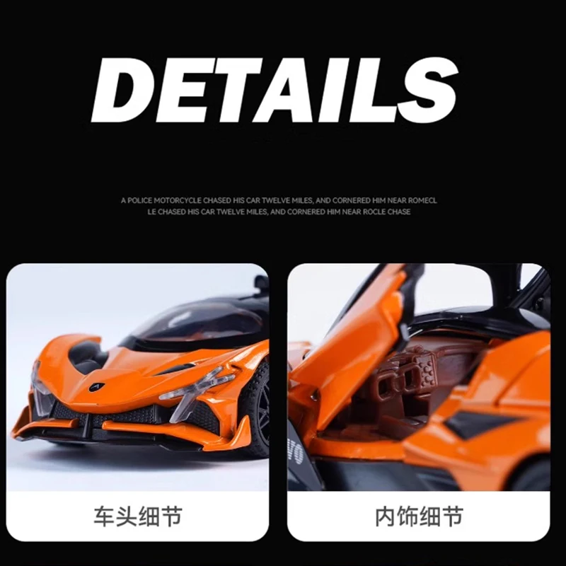 Cool Model 1:32 Apollo EVO Alloy Diecast Sports Car Sound Light Pull Back Children Birthday Christmas Gift Toys  Collection Valu