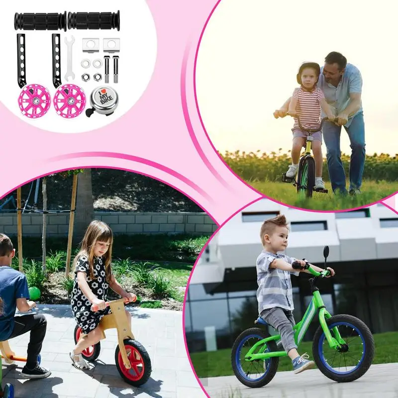 Biking Training Wheels For Kids Mute Training Cycling Wheels With Bell Balance Auxiliary Wheel Riding Stabilizer For Boy Girls