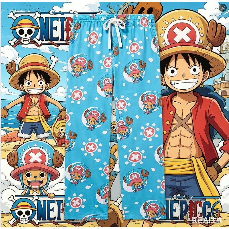 Pantalon de pyjama One Piece Chopper Hat Anime imprimé sur toute la surface pour adultes et enfants, pantalon d'été à séchage rapide, doux, léger et confortable, à jambes larges