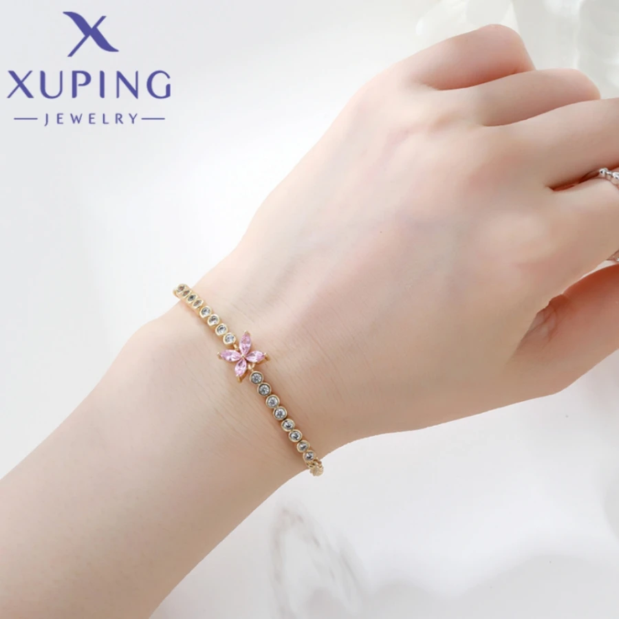 Xuping Jewelry New Trendy Exquisite Elegant Round Shape Women\'s Bracelet Light Gold Color Birthday Christmas Gifts X000724990