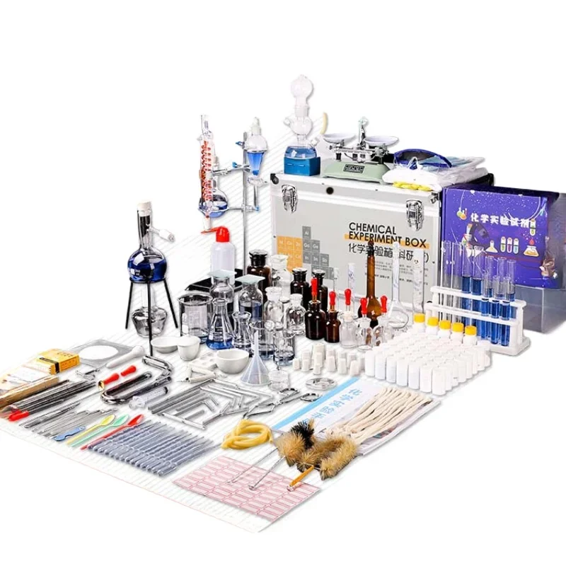 Equipment Complete set of chemistry experiment set Student laboratory reagents Iron frame distillation device