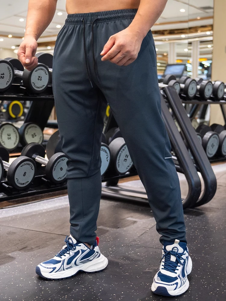 Autumn winter Running Pants Men Fitness Sports Gym Elastic Loose Quick dry Sweatpants Training Jogging Exercise Slim Trousers