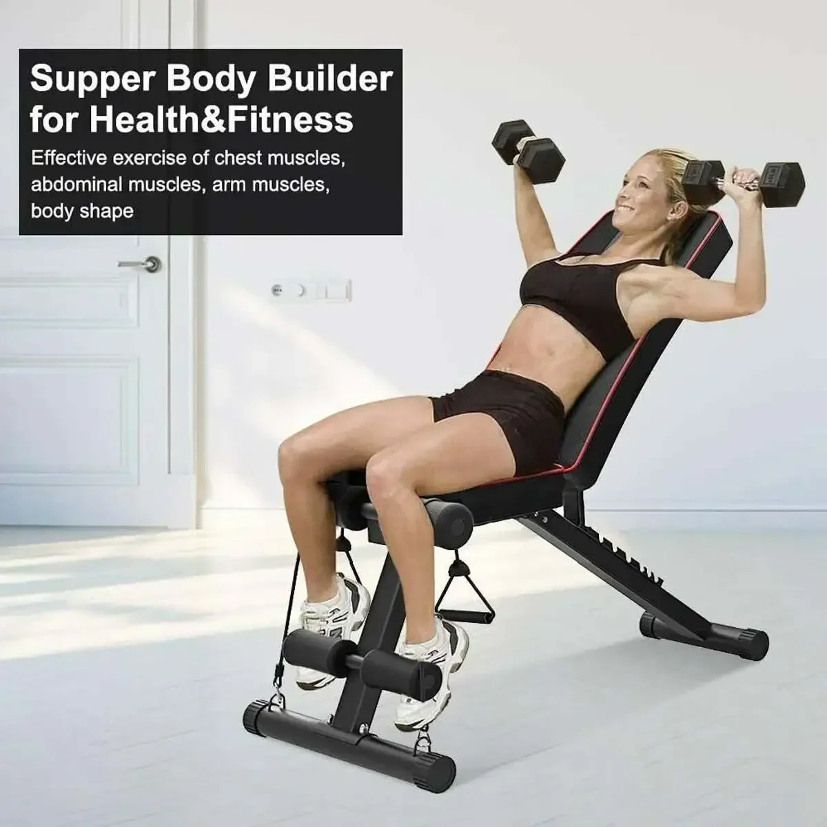 350KG Foldable Pro Sit Up Bench 7 Gear Adjustment Weight Bench Incline Decline Foldable Workout Gym Exercise Sit-up Bench