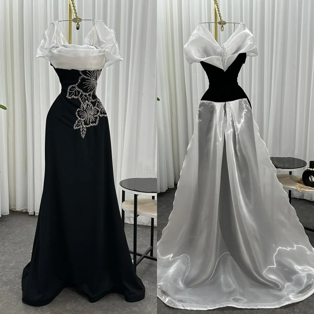 

Customized Jersey Sequined Off-the-shoulder Trumpet Long Dresses Bespoke Occasion Woman Elegant Party Wedding Evening Sparkle