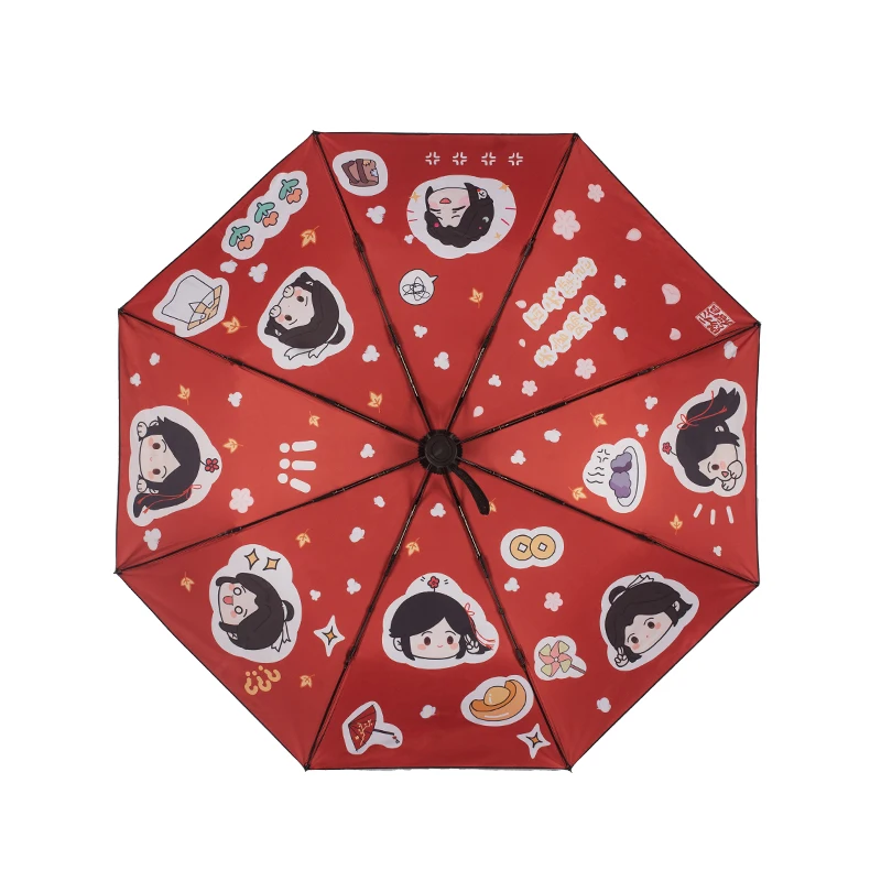 

Anime Tian Guan Ci Fu Windproof Male Women Sun 3 Floding Umbrellas Automatic Umbrella Portable Paraguas Umbrella Fans Collection