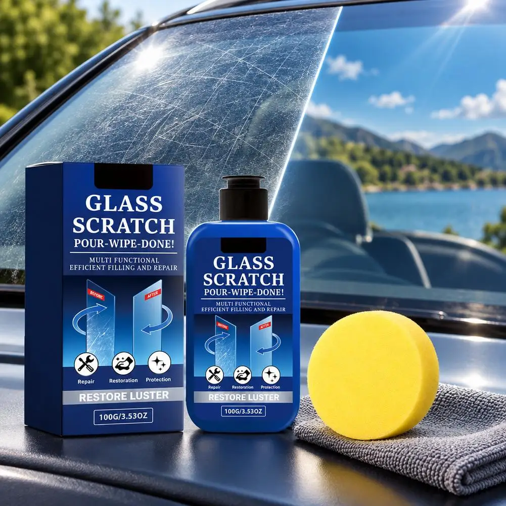 Car Glass scratch Remover Front Windshield Rearview Mirror Side Window Powerful Cleaner Stain Removal Maintenance