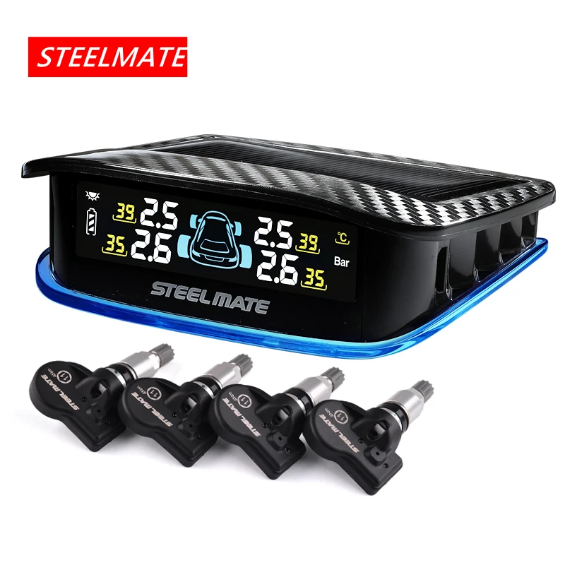 Беспроводной внутренний датчик давления в шинах STEELMATE TPMS X2 с солнечной батареей