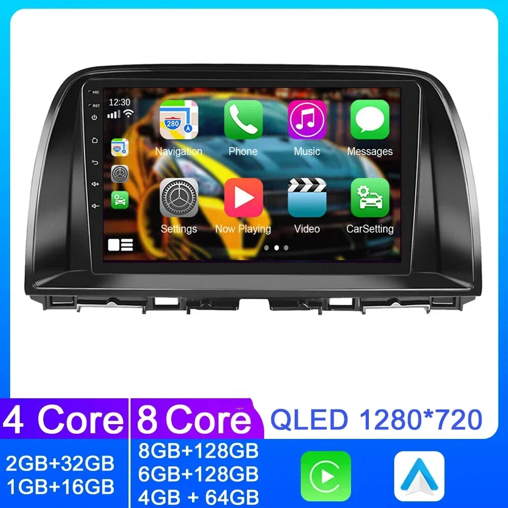 

8G+128G Android 14.0 carplay For Mazda CX 5 CX5 CX-5 2012-2016 Car Radio Multimedia Video Player Navigation Carplay Head Unit