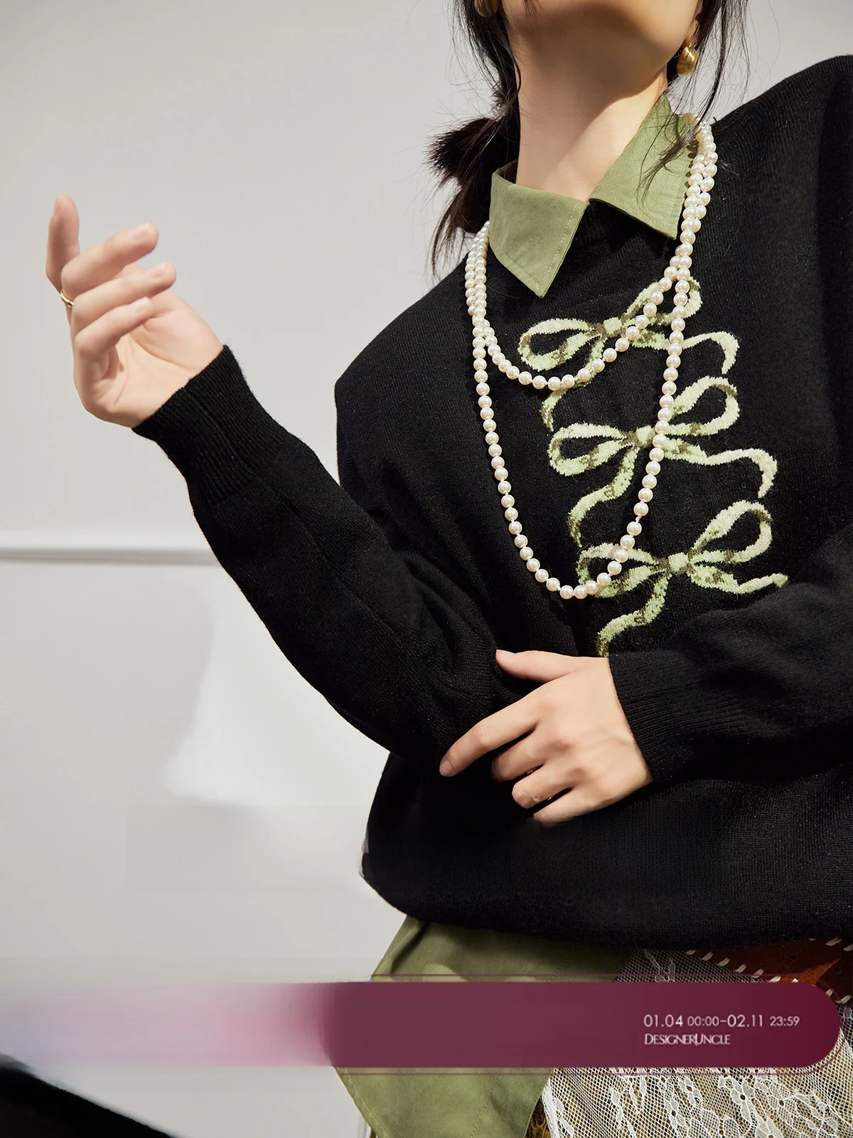 

Свободный вязаный свитер Bla для женщин, новинка весенней коллекции, с декоративным узлом, модный, для повседневной носки, с круглым вырезом