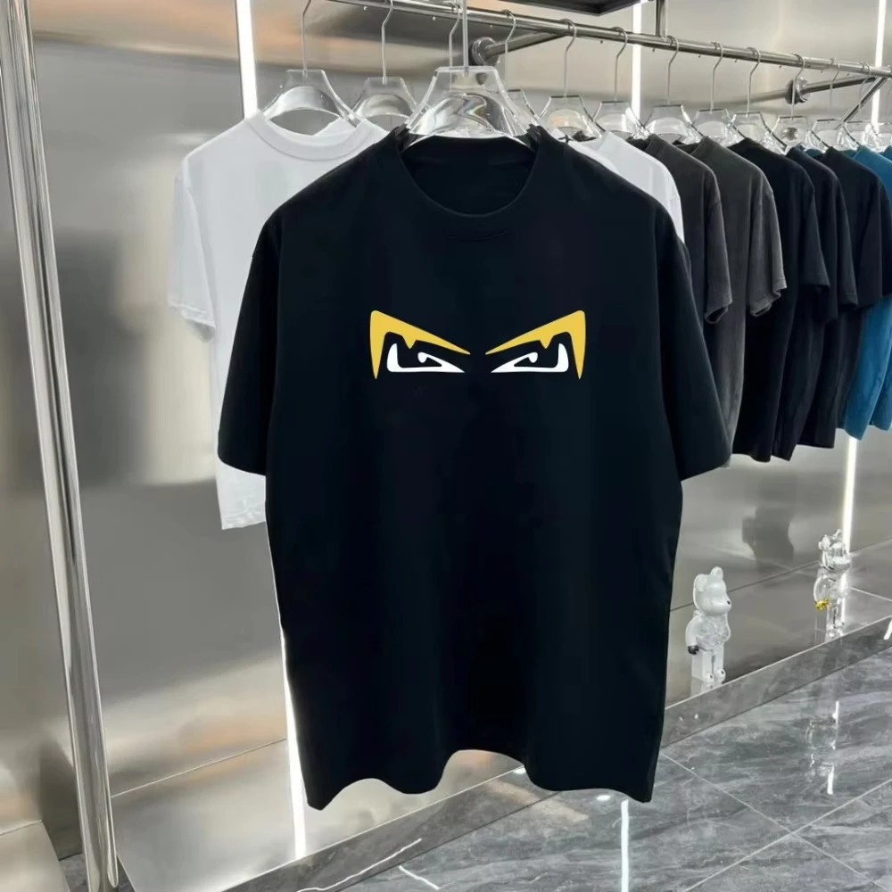 

2025 Summer Street Latest Luxury Brand Y2K Top T-shirt Pure Cotton Printing Large Size Round Neck Casual Men's women's T-shirt