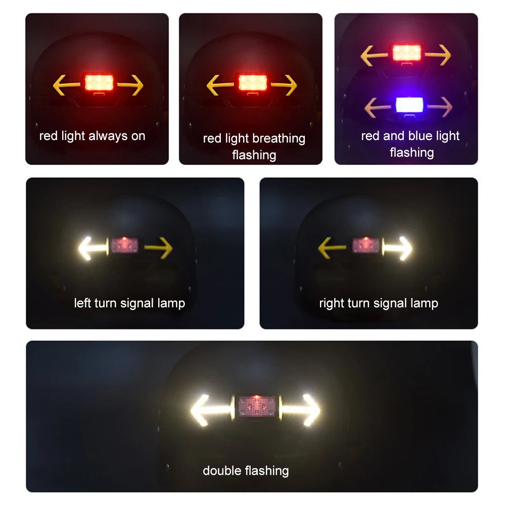 Bicycle Helmet Light Bike Turn Signal Rear Lamp Remote Lights USB Rechargeable Waterproof Night Riding Warning Cycling Taillight