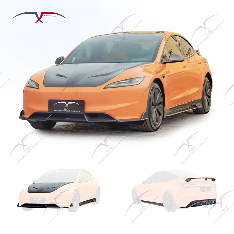 Newly modified car bumper suitable for the updated Model 3 carbon fiber surround body kit, with customizable exterior decoration