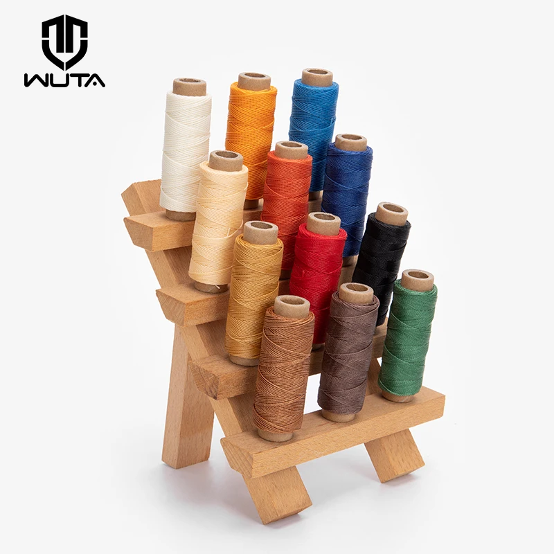 WUTA Leather Waxed Thread Round Polyester Sewing Threads Leather Craft Hand Stitching Line DIY Bracelet Thread Repair Work Cord