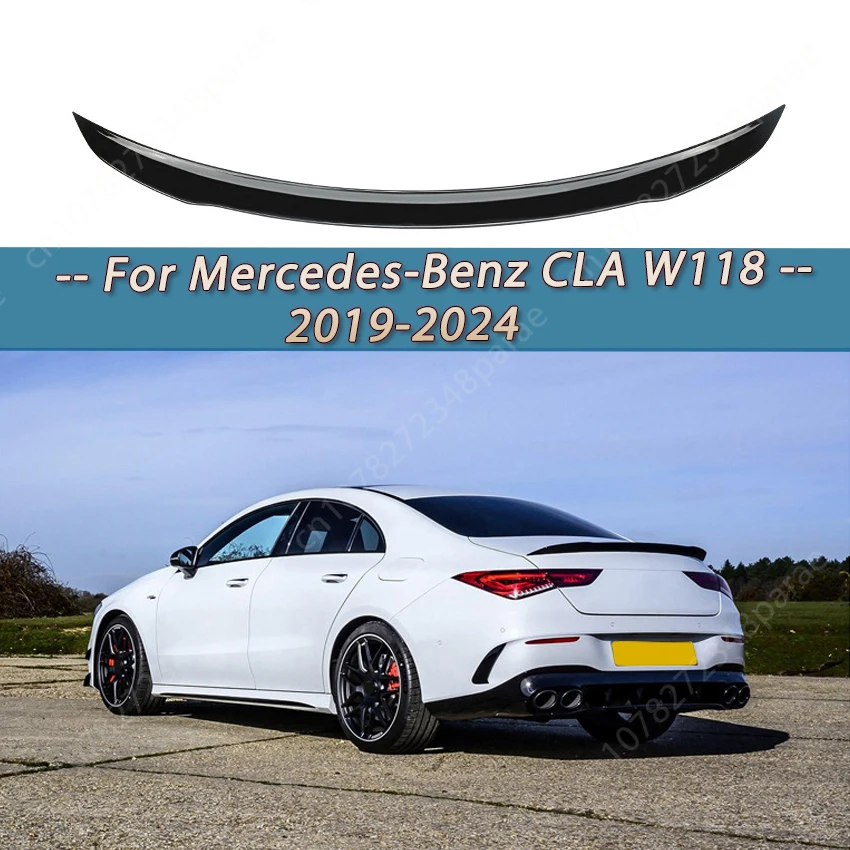 

Блеск черный задний спойлер багажника для Mercedes-Benz CLA W118 C118 CLA250 CLA200 CLA220 2019 2020 2021 2022 20223 2024
