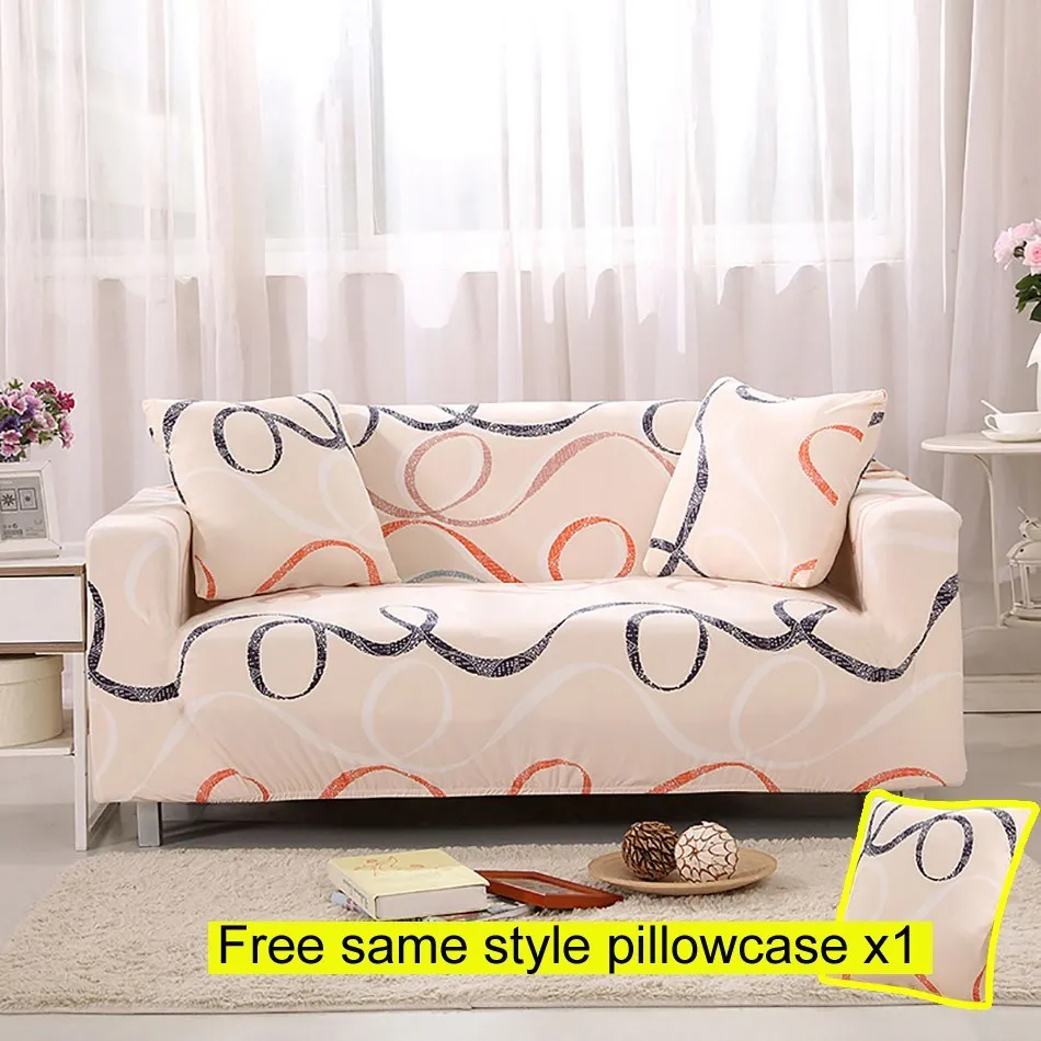 Sofa Cover Line Endless Pattern Universal Tight Wrap Sectional Sofa Printed Stretch Couch Covers For Sofas 1/2/3/4-Seater