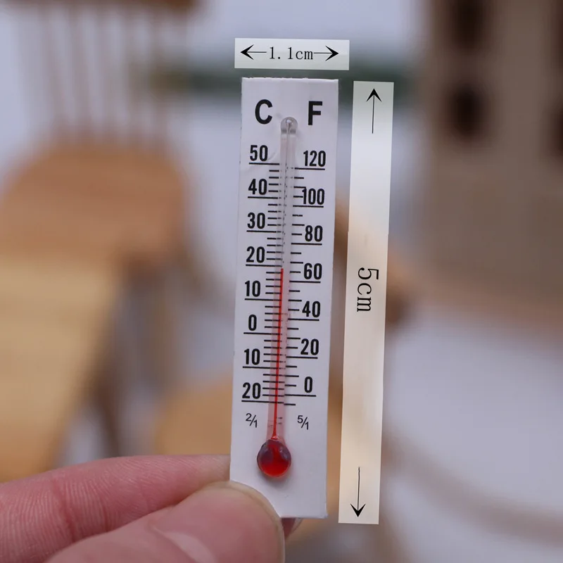 Dollhouse Mini Cardboard Thermometer BJD Miniature Scene Furniture Model Accessories 1.1 * 5cm