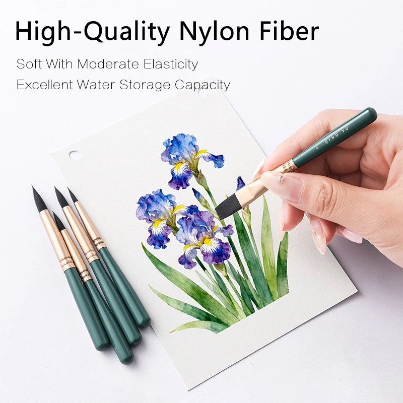 6pcs Mini Nylon Multi-Functional Paintbrushes With Pen Box And Extender, Watercolor Gouache Brush for Students Art Painting