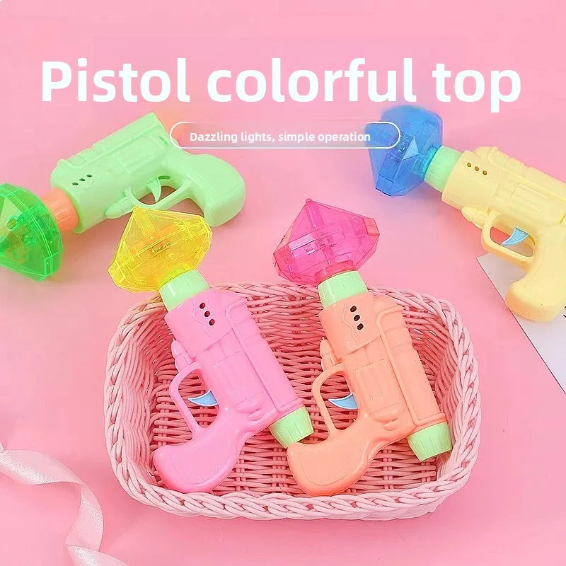LED Launcher Spinning Gyro Gun Glowing Flying Top Toy Gift for Kids