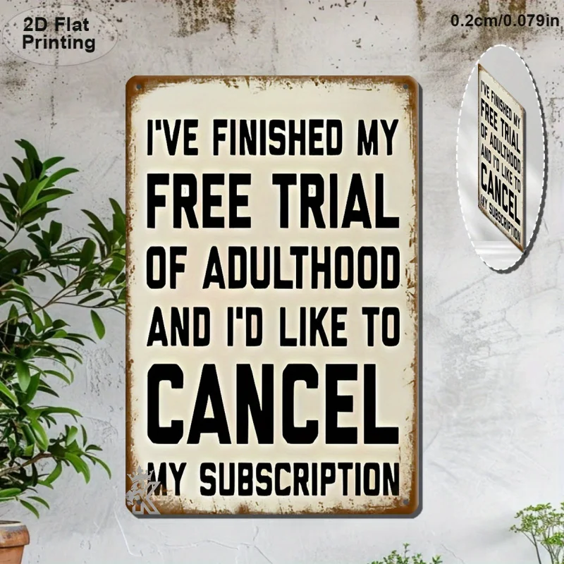 1Pc Vintage 2D Flat Funny Metal Sign 