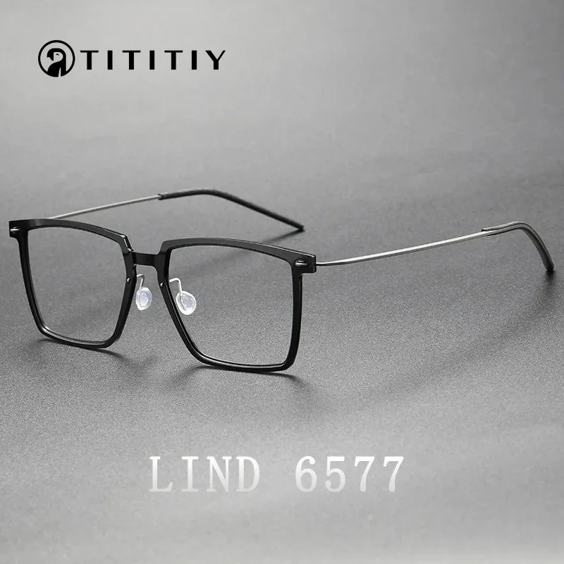 

Denmark Brand Screwless Eyewear Ultra-Light Nylon Titanium Glasses Frame Men's Japanese Full Rim Business Eyeglasses Frame 6577