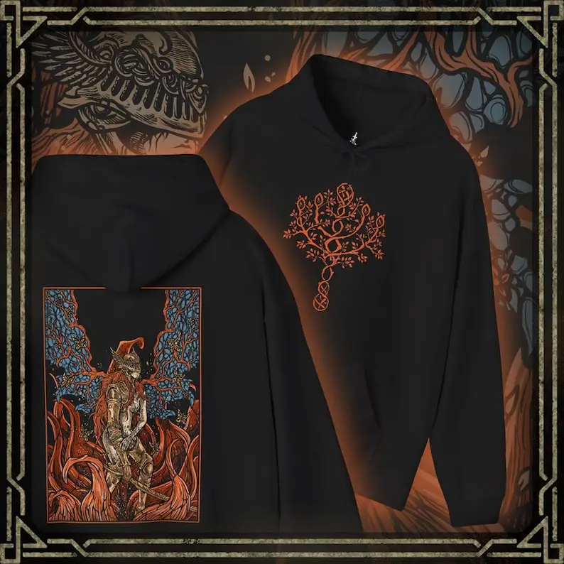 

Malenia Blade of Miquella Scarlet Bloom Grim Hooded Sweatshirt