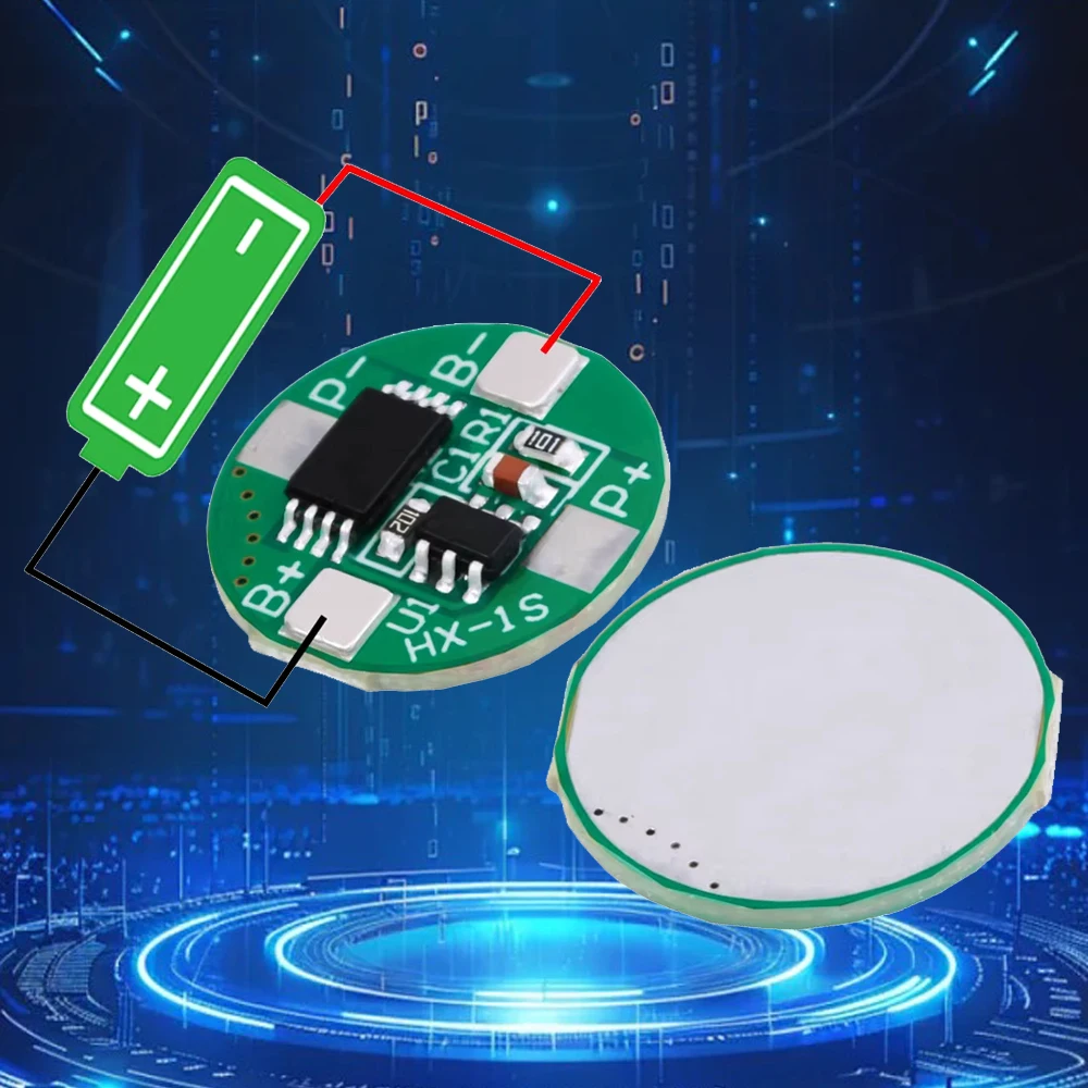 Módulo de protección BMS 2.5A 1S: para 14500 3.7V Li-ion/LiPo (Control de carga, protección contra sobretensión/subtensión)