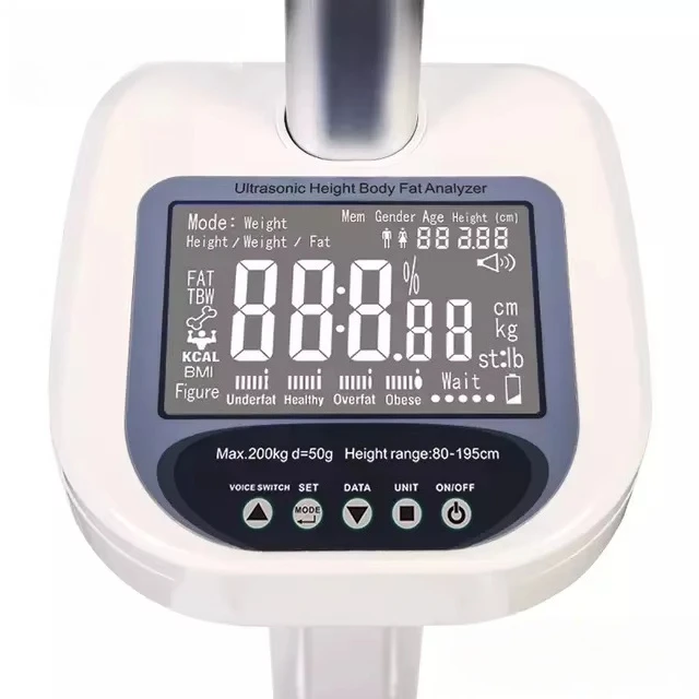 200KG Ultrasonic Body Height Measurement Weight Fat Scale Digital Height Scale