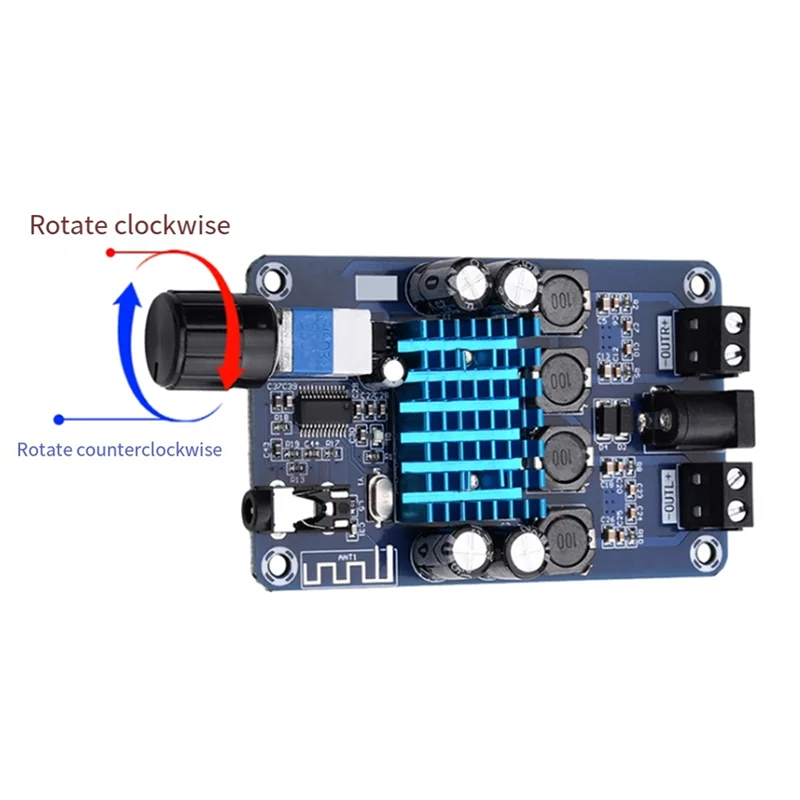 DIGIT-XH-A318 Dual Channel Digital Power Amplifier Board DC12-24V 2X  50W Audio Amplifier TPA3116D2 Bluetooth High-Power