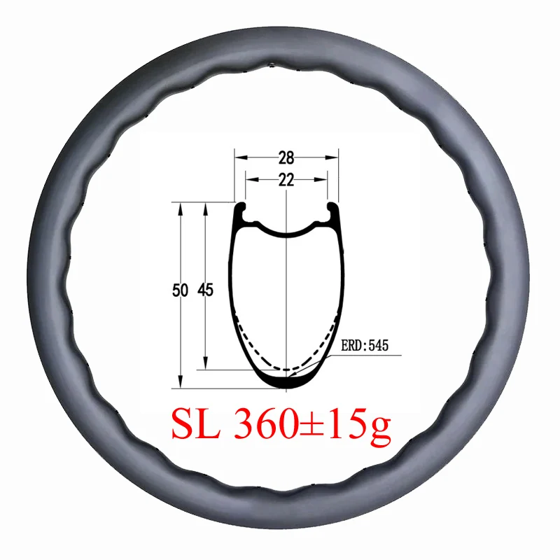 LIENGU SL 360g New 21H 45mm 50mm Wave Carbon Road Bicycle Rim 700C Disc Brake Bicycle Wheel 28mm Width Tubeless Clincher