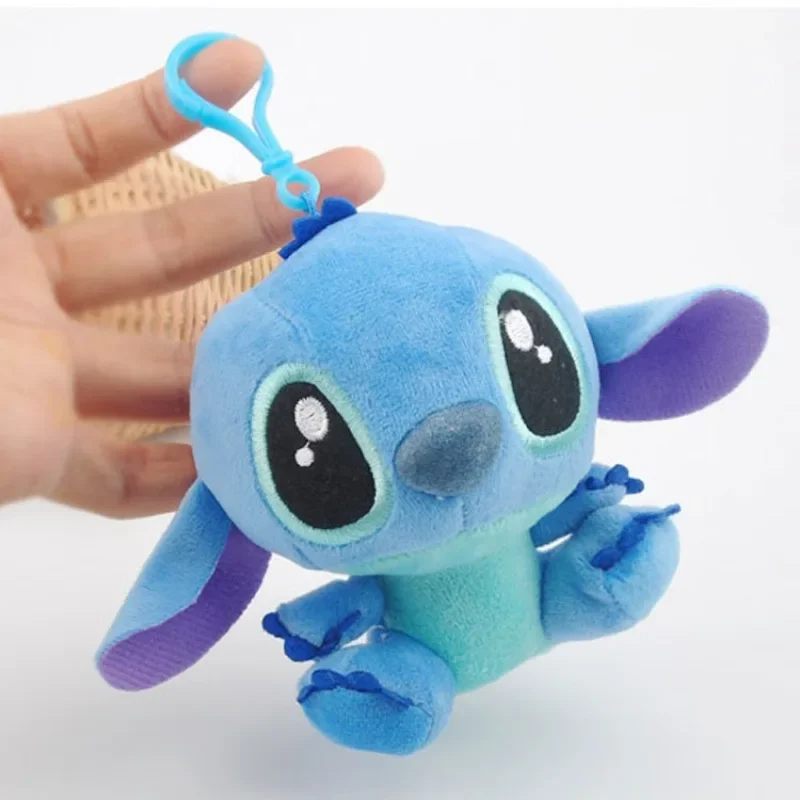 10cm Disney Lilo & Stitch wypchane lalki zwierzęta pluszowe figurka zabawkowa Anime do torby samochodu dekoracji wisząca laleczka zabawki na prezent