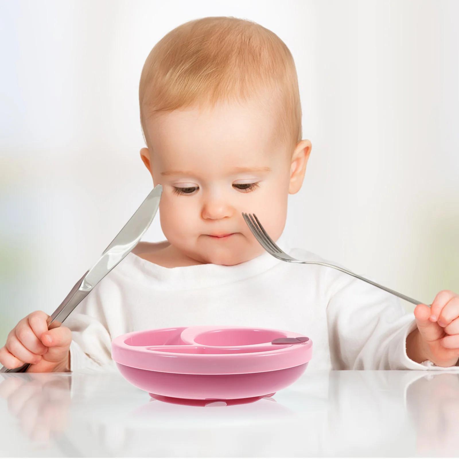 

1 шт., детская присоска, разделенный поднос для еды, изоляционная силиконовая тарелка, противоскользящая посуда для кормления, посуда для малышей, без BPA