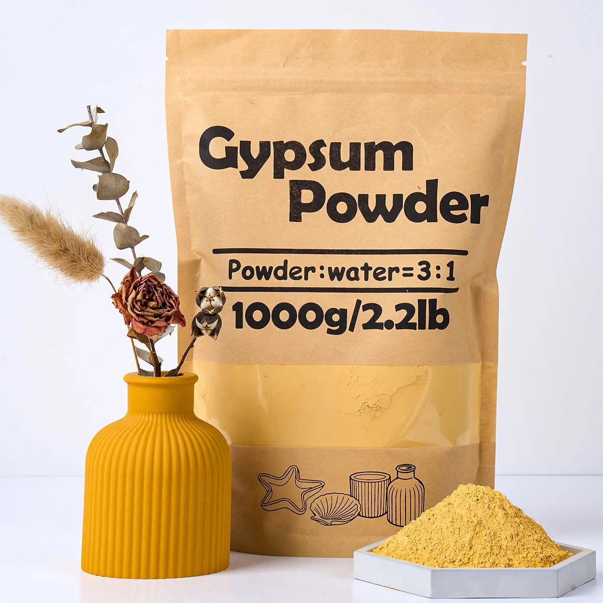 

1000 г желтый гипсовый порошок, литейные порошки высокой плотности, DIY гипсовая кукла ручной работы, материал для изготовления цементных форм для рукоделия