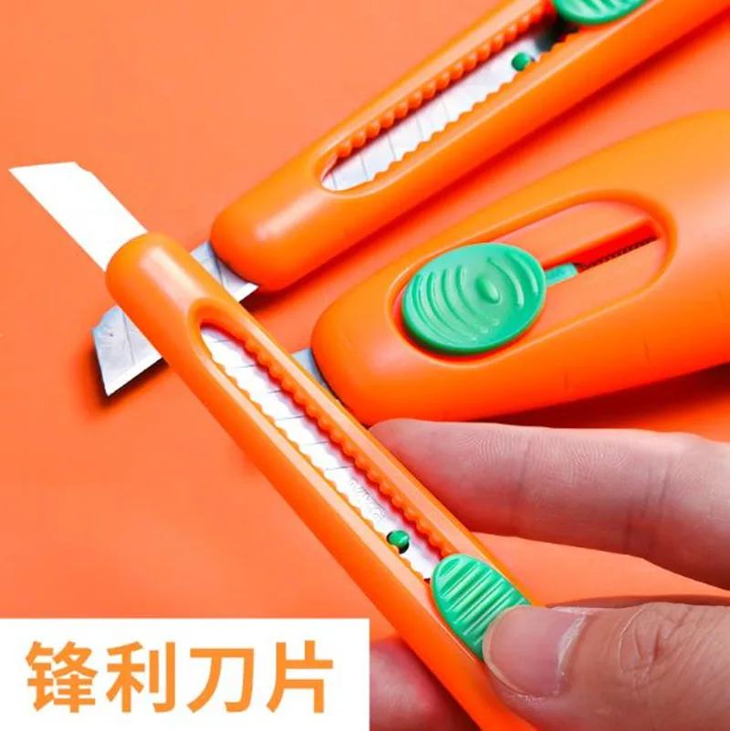 1p Portable Mini Utility Knife Carrot Art Manual Express Unpacking Envelope Paper-cutting Art Knife Office School Stationery