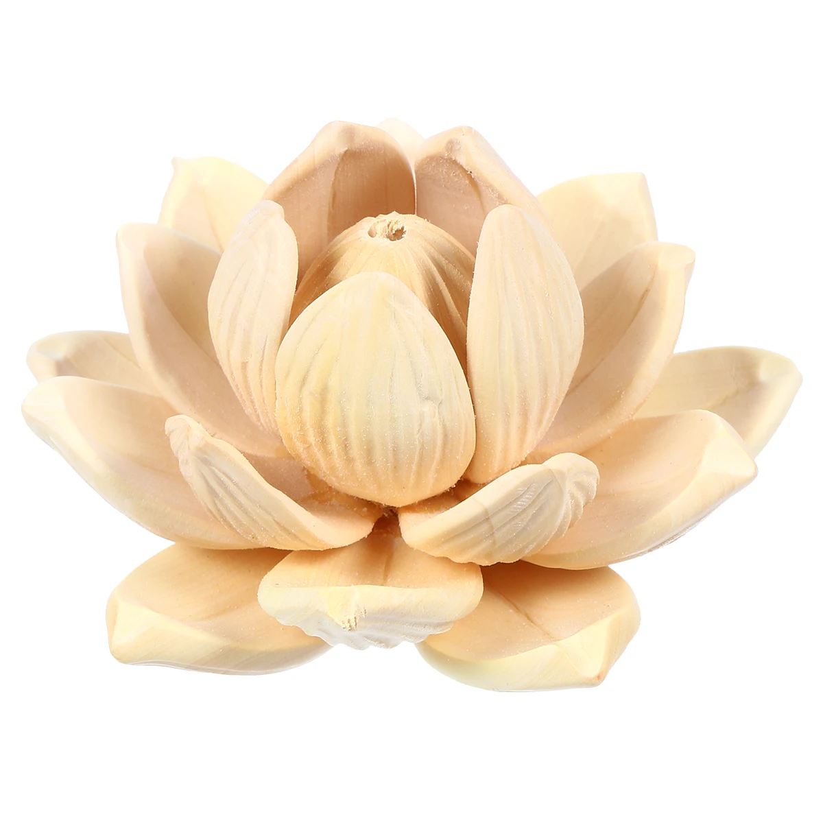

Lotus Decor Wood Lotus Ornament Exquisite Desktop Adornment Home Decoration Lasting Good Mood Photography Prop