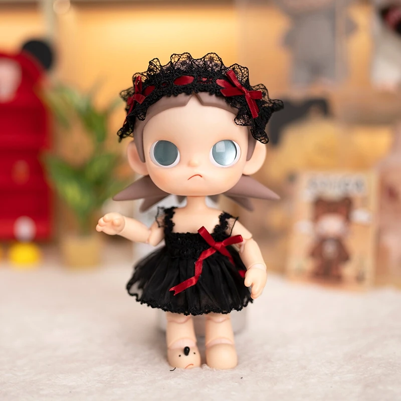 

Одежда и аксессуары для кукол Zsiga BJD 20 см: темно-черная сетчатая юбка с красным/фиолетовым бантом, подарок