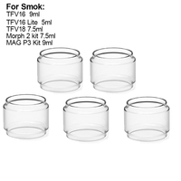 Bubble Glass Tube  Tubes for SMOK TFV16 9ml  TFV16 Lite 5ml  TFV18 7.5ml Morph 2 Kit MAG P3 Kit Crystal Mini Glass Cup 5PCS