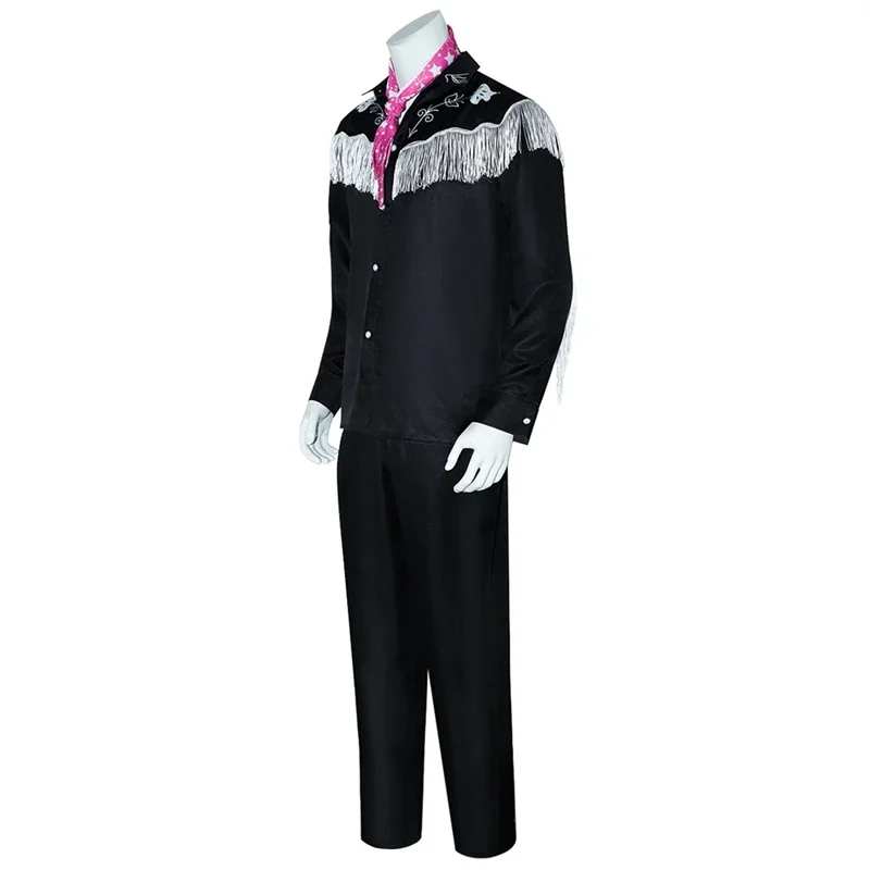ชุดยูนิฟอร์มคาวบอยกางเกงลาย Ken ชุดคอสเพลย์ผู้หญิง Ryan Gosling ชุดยูนิฟอร์มสีชมพูสำหรับผู้ชายงานปาร์ตี้ฮาโลวีน