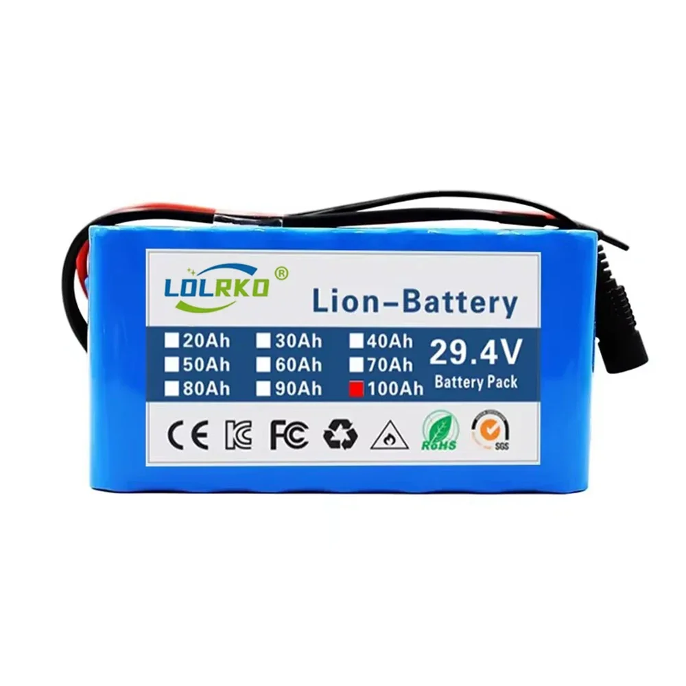 Akumulator litowy 24 V 100 Ah 7s3p 18650 24 V 100000 mAh Rower elektryczny Motorower elektryczny Akumulator litowo-jonowy + ładowarka 2A