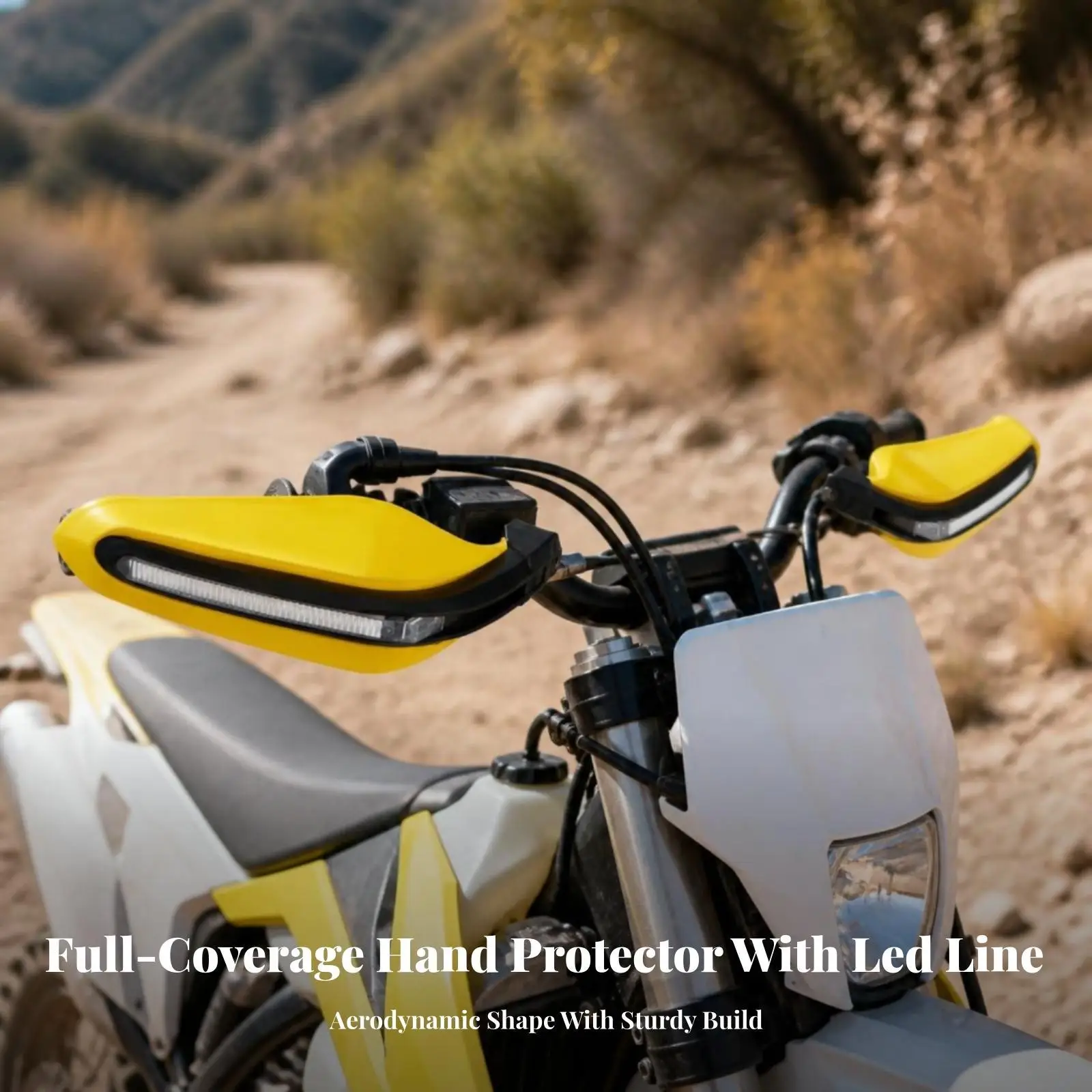 LED Motorcycle Hand Guard Turn Signal PP Plastic Bar Mount for Dirt Bike Trail Riding Adventure Use