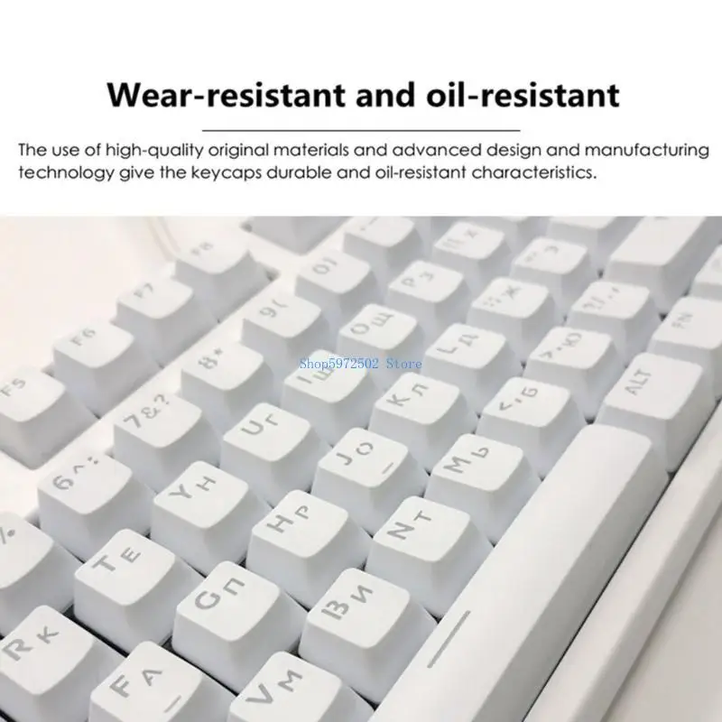 Y3NC 104Keys/Set Transparent ABS Russian Korean Keycap for DIY Mechanical Keyboard