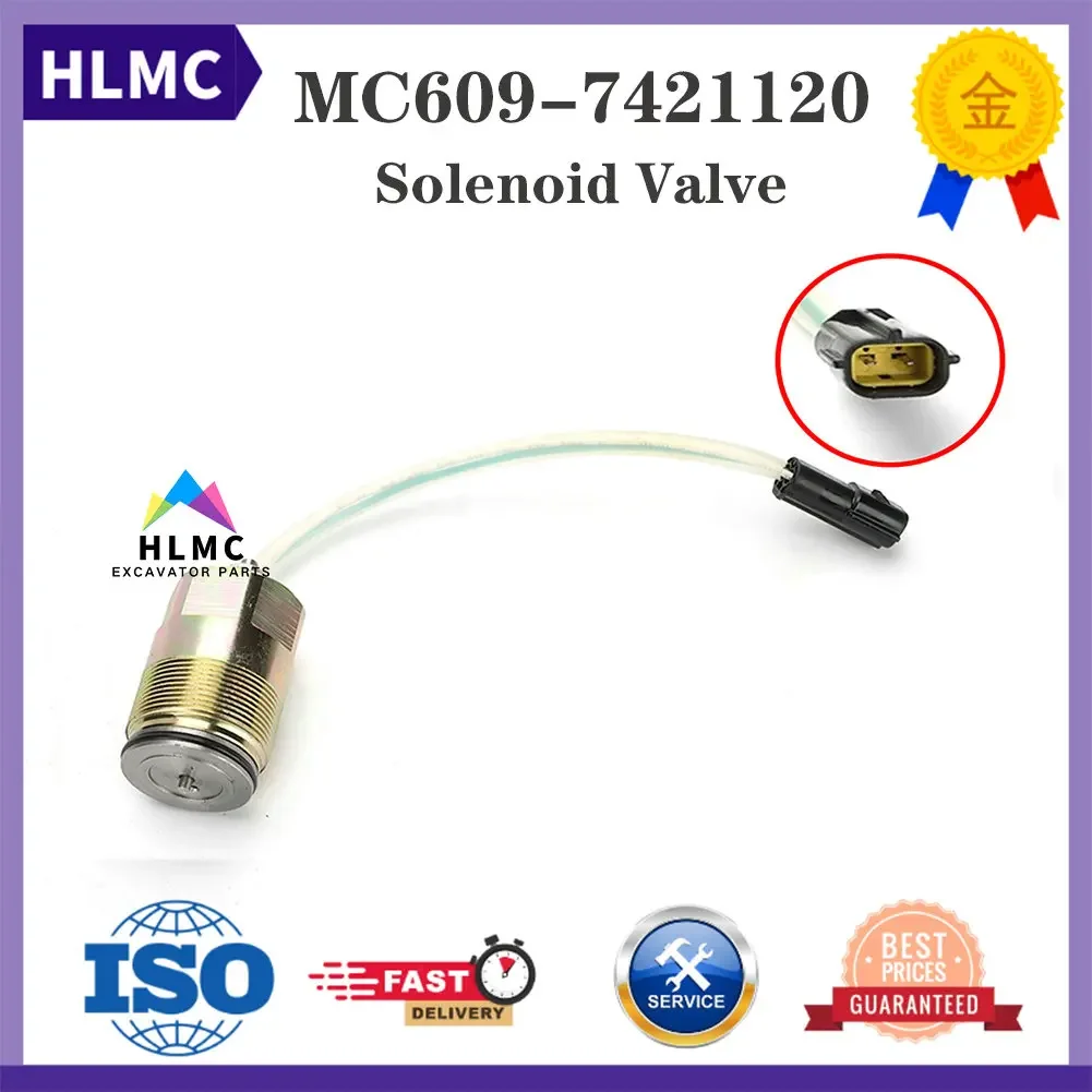 Excavator Hydraulic Pump Solenoid Valve SK200-1 SK200-6 K3V112 Main Pump Solenoid Valve MC609-7421120