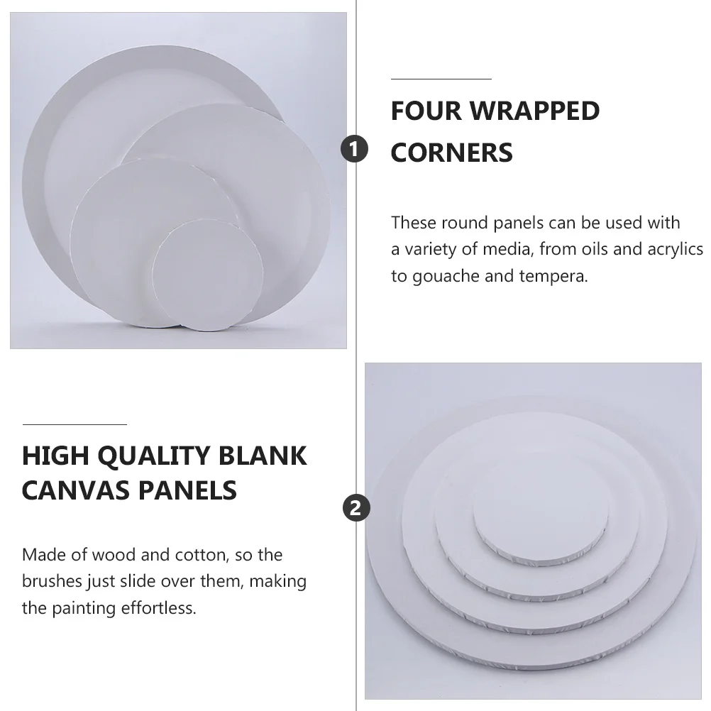3 قطعة قماش فني فارغ لوحات مستديرة ممتدة الخشب القطن لتقوم بها بنفسك النفط الاكريليك الغواش درجة الحرارة لوحة رسم خشبية اللوحة الداخلية #6
