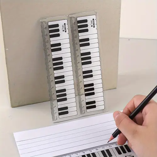 Imagen 2 del producto Regla de Piano de 5,91 pulgadas para estudiantes de escuela, regla de Piano para notas musicales, papelería Kawaii para volver a la escuela, 1 ud.