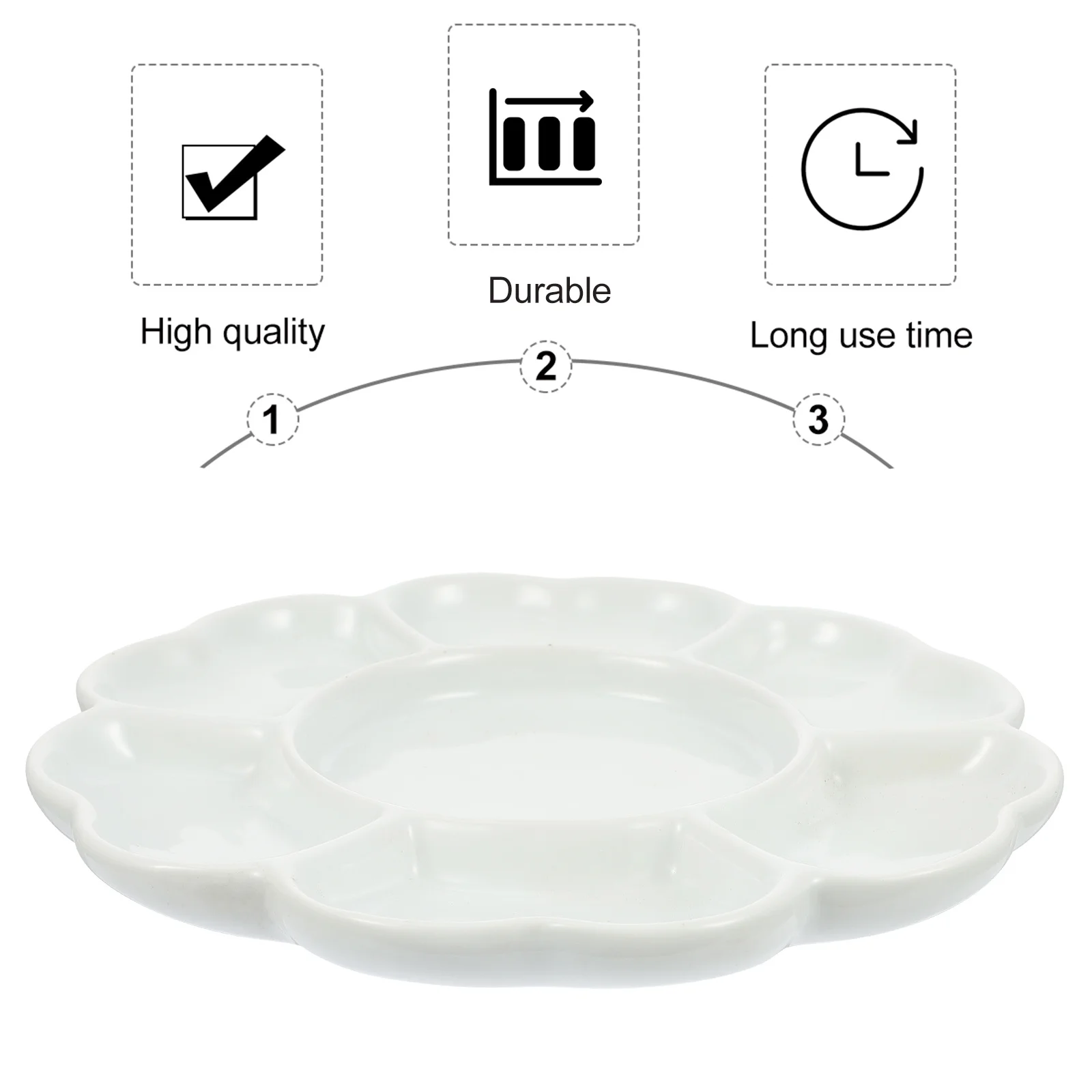 

Ceramic Pigment Tray Plum Blossom Shaped Color Mixing Palette for Oil Watercolor Art Supplies Storage Convenient Space Saving