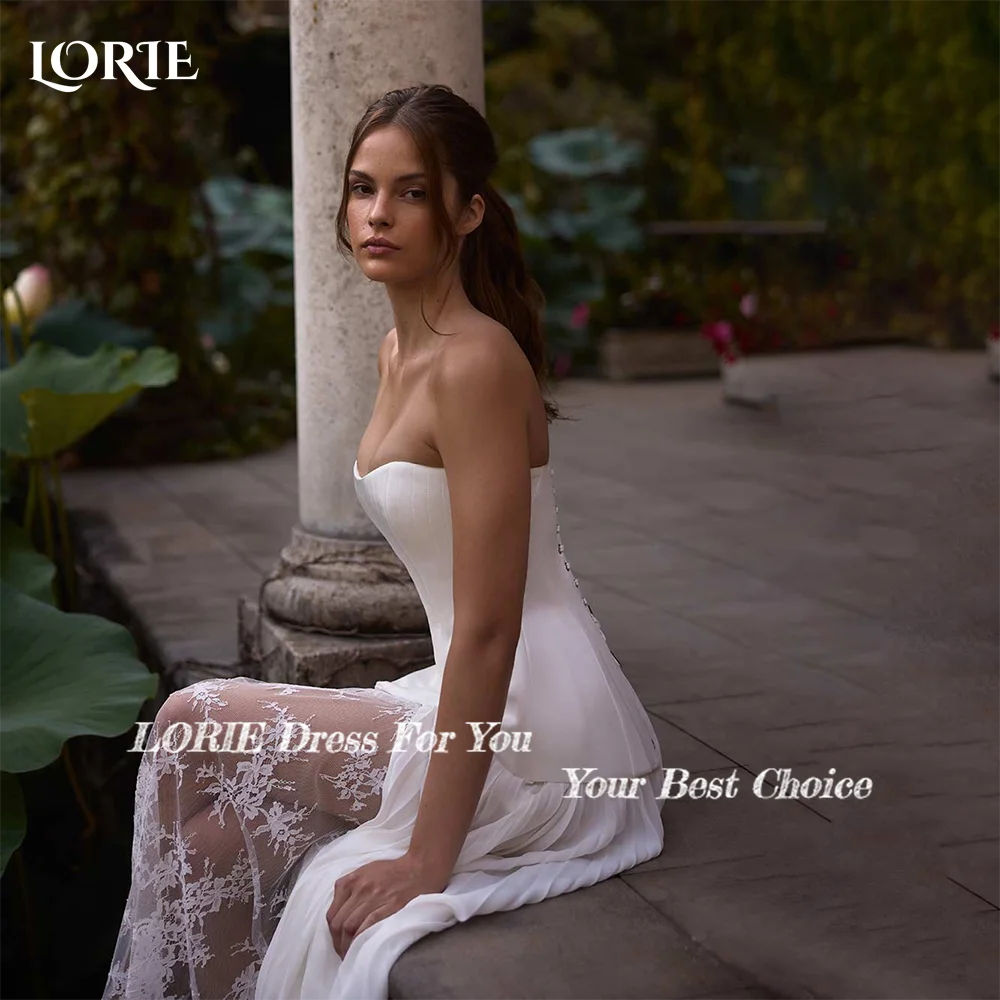 LORIE Lace Wedding Dress Sweetheart Split A-line Bride Gown Long Sleeve Customized Appiques Corset Bride Dress vestidos de novia image 4