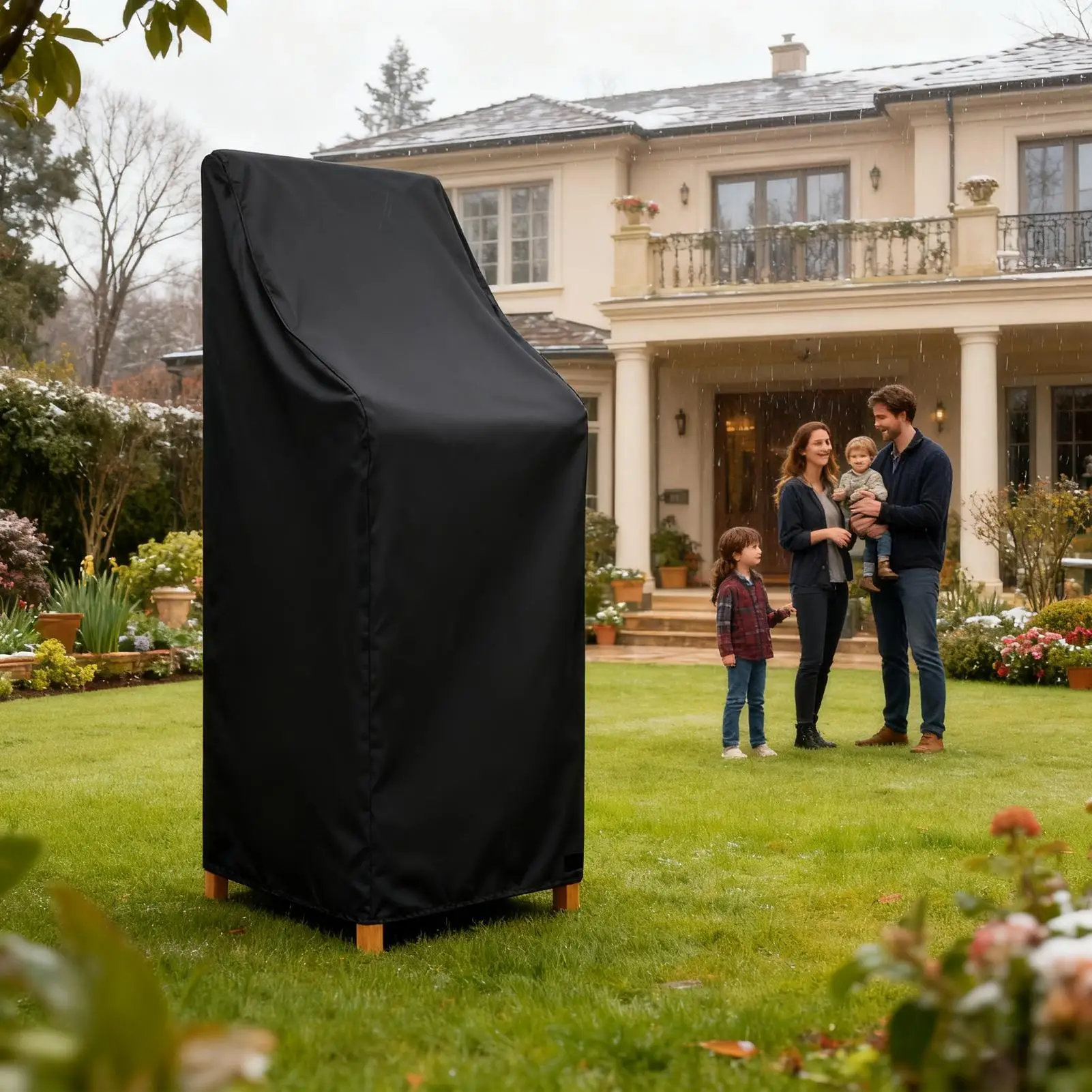 

Outdoor Patio Chair Covers UV Resistant Waterproof Heavy Duty Furniture Protection Deck Porch Chair Cover for Balcony Lawn