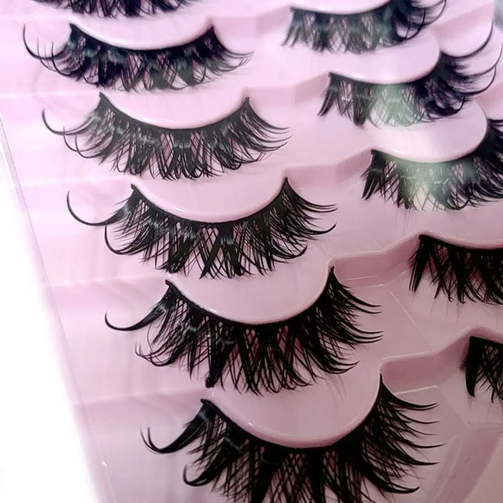 Cruelty-free Wispy Wet Look Manga Eyelashes D Curl Spiky Tips Fake Lashes Fluffy Fairy Dramatic False Eyelash Women Makeup