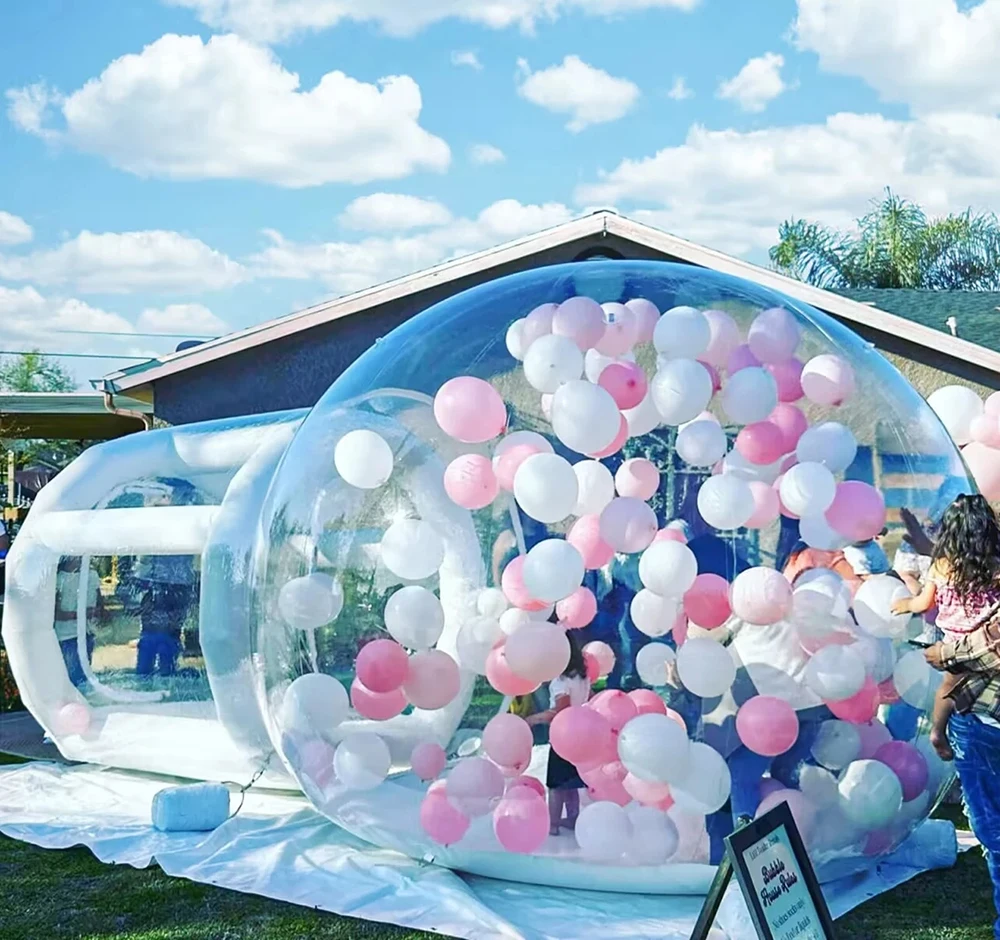 

3m Outdoor Rental Camping Clear Transparent Inflatable Crystal Bubble Tent Inflatable Bubble Dome Tent With Tunnel